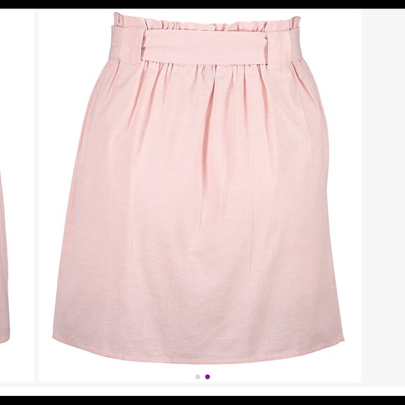 Paper bag waist linen skirt - Picture 2 of 3